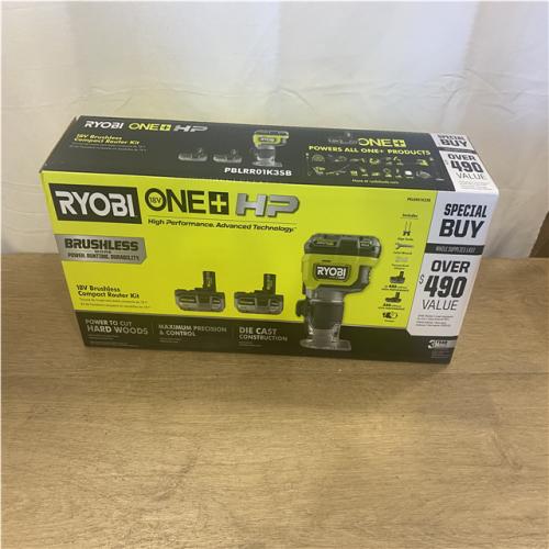 NEW ONE+ HP 18V Brushless Cordless Compact Router Kit with (3) Batteries