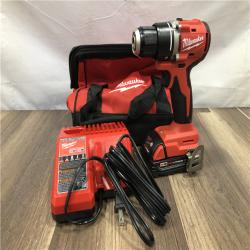 AS-IS Milwaukee 18V Lithium-Ion Brushless Cordless 1/2 in. Compact Drill/Driver Kit