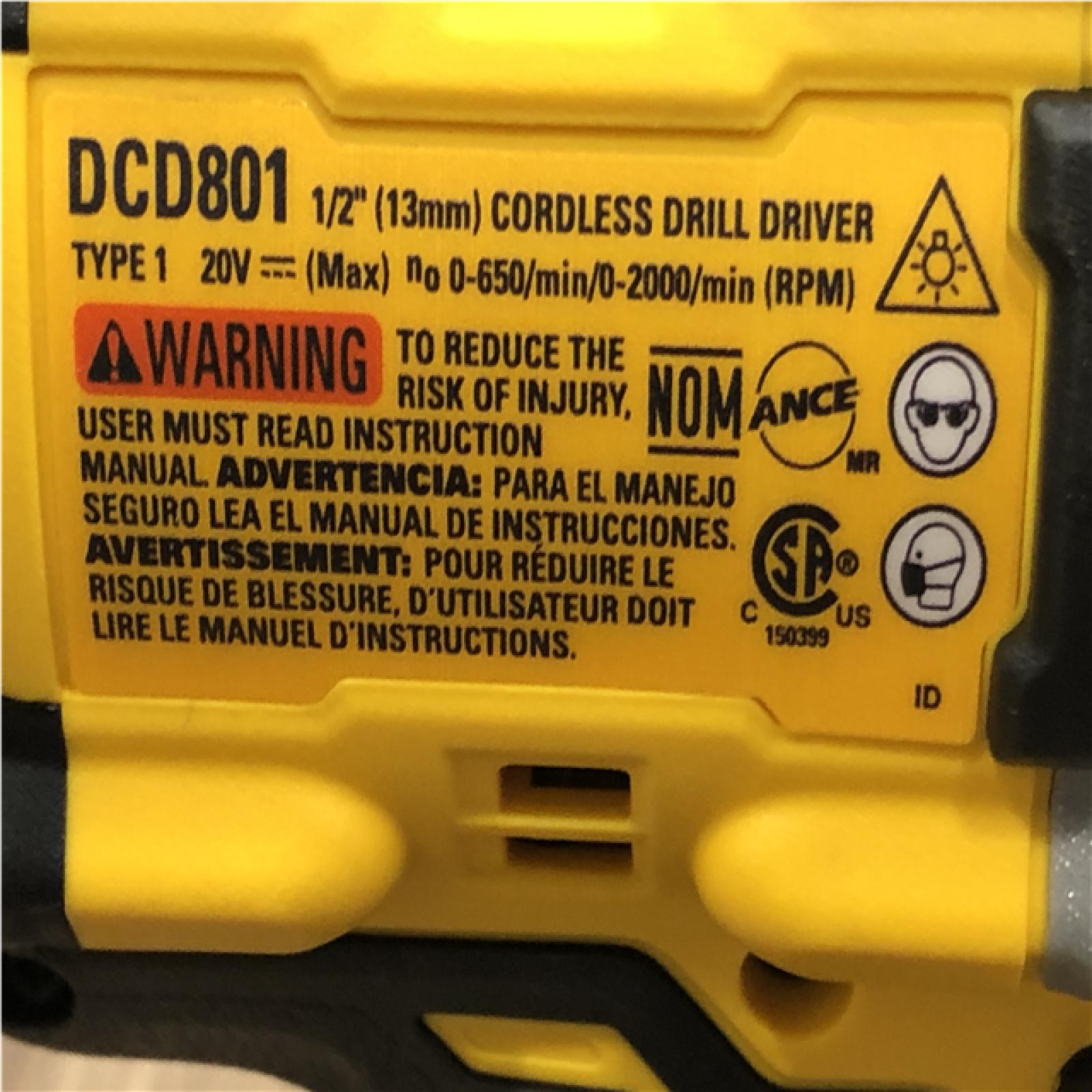 AS-IS DEWALT 20V XR Lithium-Ion Cordless Brushless 1/2 in. Drill/Driver Kit