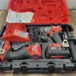 AS-IS MILWAUKEE M18 FUEL 18V Lithium-Ion Brushless Cordless Hammer Drill and Impact Driver Combo Kit (2-Tool) with 2 Batteries