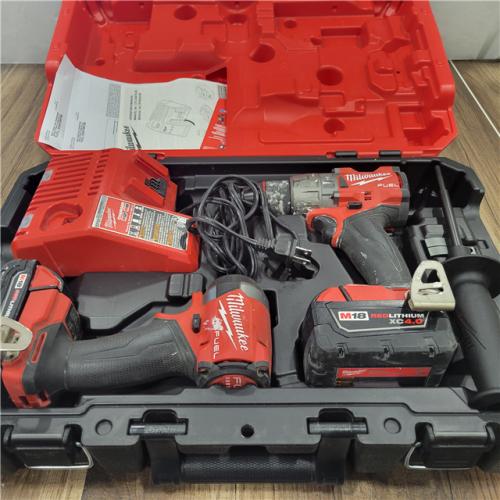 AS-IS MILWAUKEE M18 FUEL 18V Lithium-Ion Brushless Cordless Hammer Drill and Impact Driver Combo Kit (2-Tool) with 2 Batteries