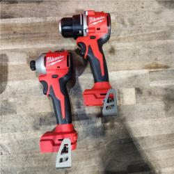 HOUSTON LOCATION - AS-IS Milwaukee M18 18V Lithium-Ion Brushless Cordless Compact Drill/Impact Combo Kit (2-Tool) W/(2) 2.0 Ah Batteries  Charger & Bag