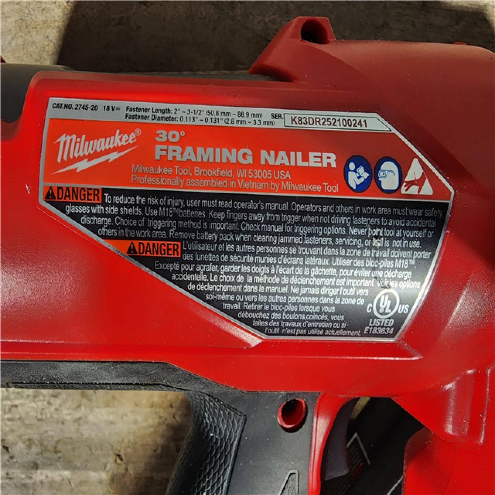 HOUSTON LOCATION - AS-IS M18 FUEL 3-1/2 in. 18-Volt 30-Degree Lithium-Ion Brushless Cordless Framing Nailer (Tool-Only)