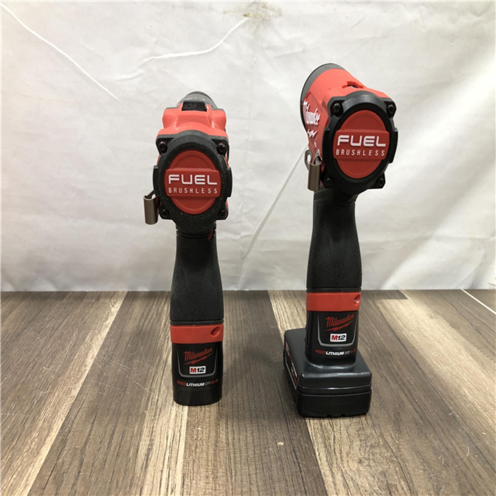 AS-IS Milwaukee FUEL 12-Volt Lithium-Ion Brushless Cordless Hammer Drill and Impact Driver Combo Kit