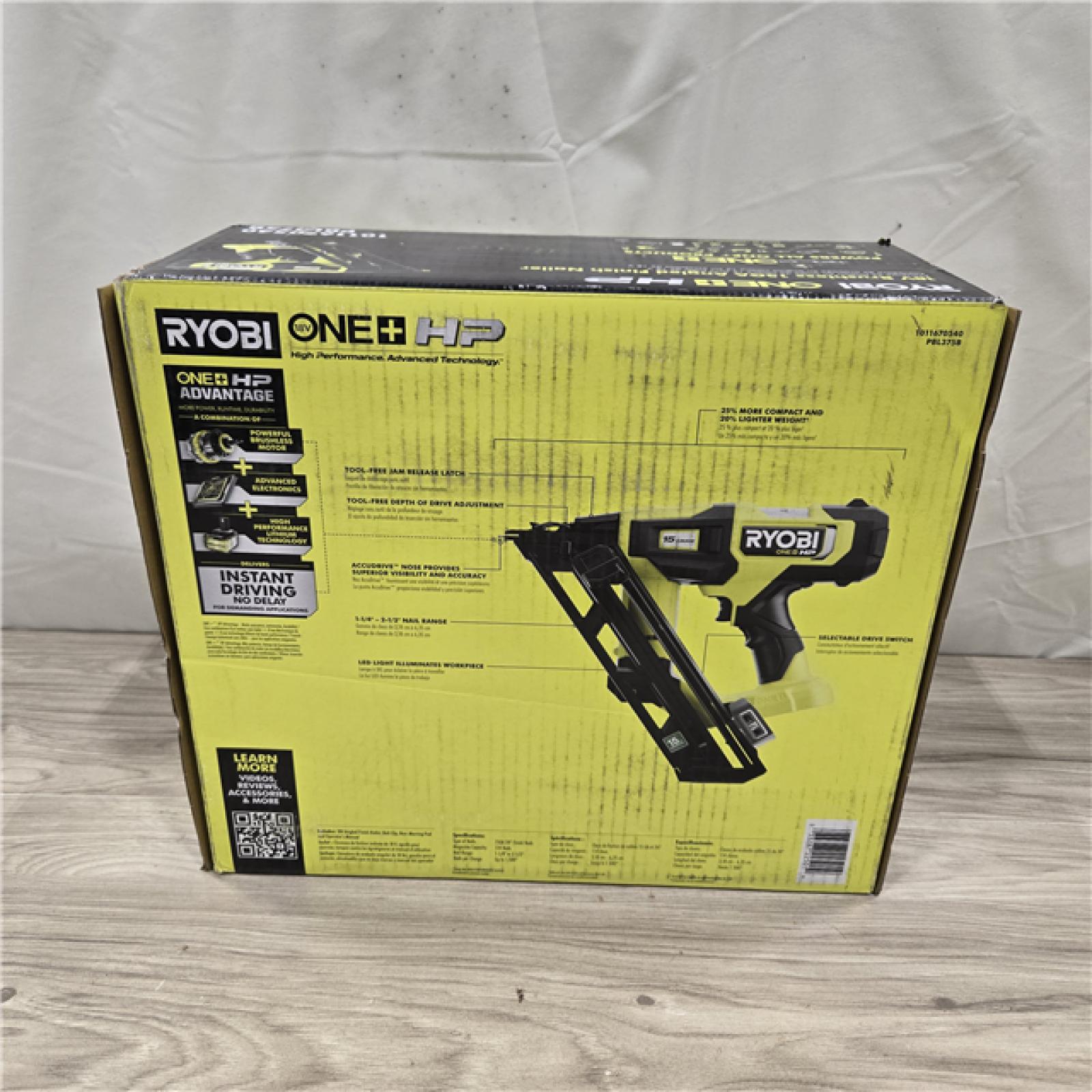NEW! - Ryobi ONE+ HP 18V Cordless 15-Gauge 34° Angled Finish Nailer (Tool Only)