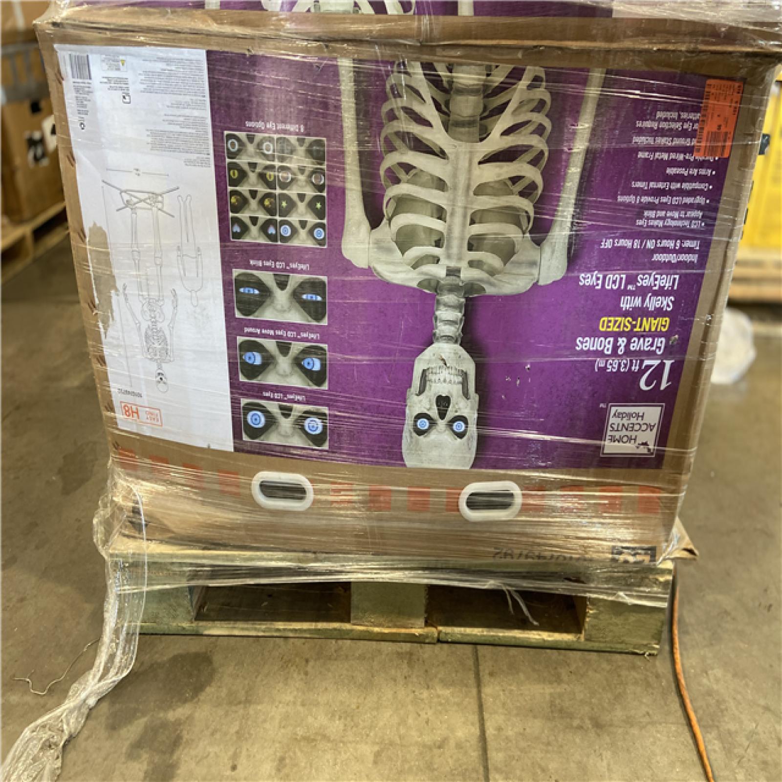 DALLAS LOCATION - Home Accents Holiday 12 ft. Grave & Bones Giant-Sized Skelly with LifeEyes™ LCD Eyes H5
