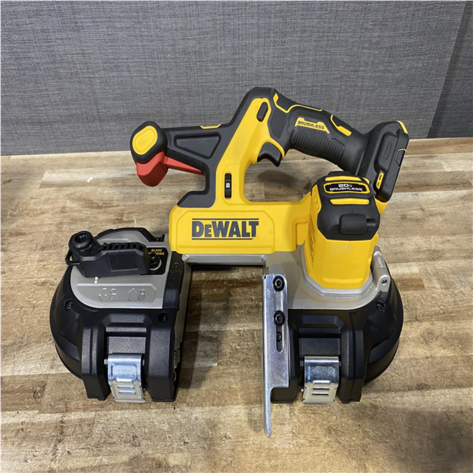 Houston Location AS-IS DEWALT 20-Volt MAX 3-3/8 in. Cordless Brushless Bandsaw (Tool-Only)