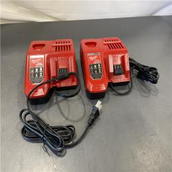 AS-IS - Milwaukee M12 and M18 12-Volt/18-Volt Lithium-Ion Multi-Voltage Rapid Battery Charger (Set of 2)