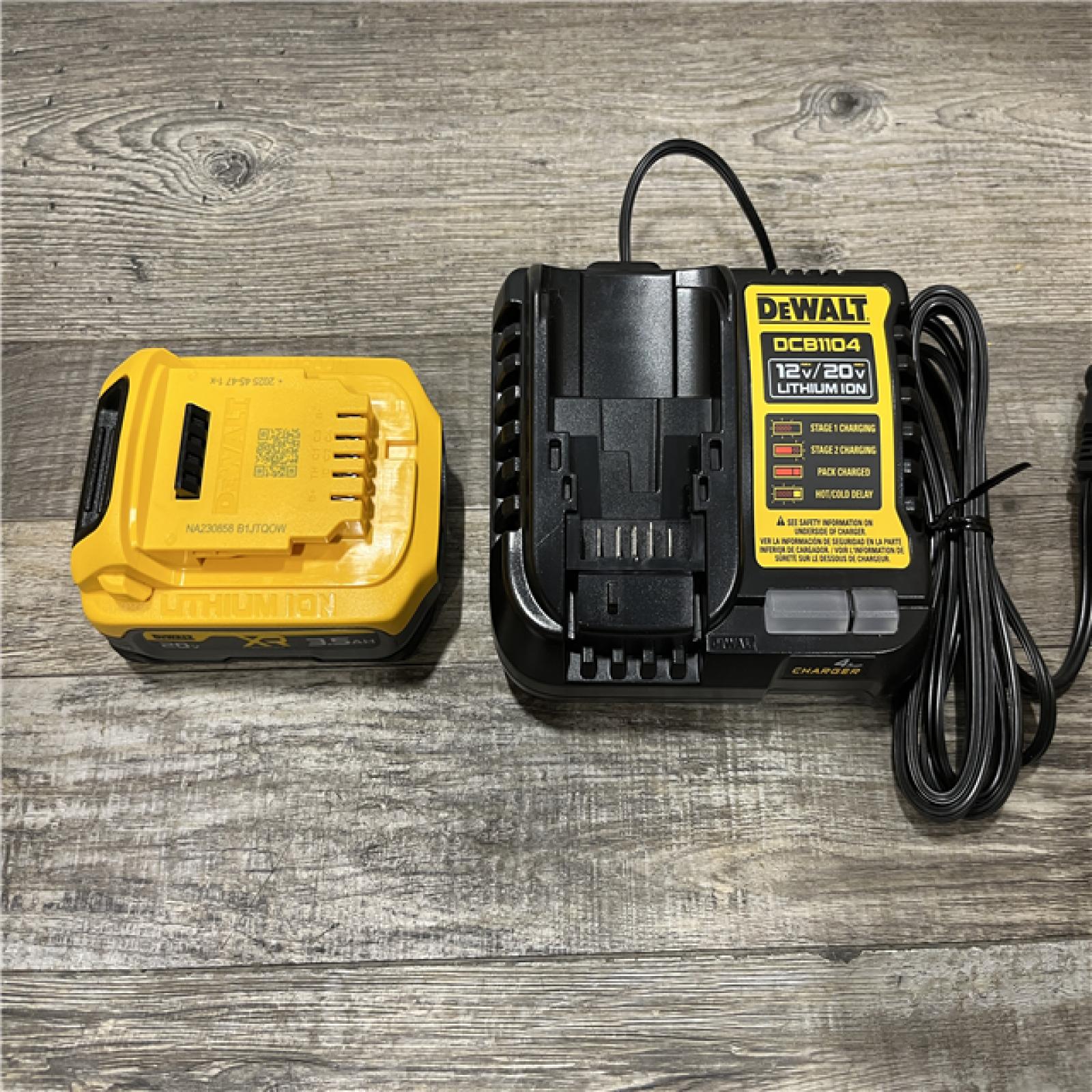 AS-IS DEWALT 20V MAX XR POWERSTACK Lithium-Ion Battery Starter Kit with 3.5Ah Battery and Charger