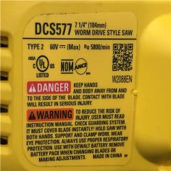 AS-IS DEWALT FLEXVOLT 60V MAX Cordless Brushless 7-1/4 in. Wormdrive Style Circular Saw (Tool Only)
