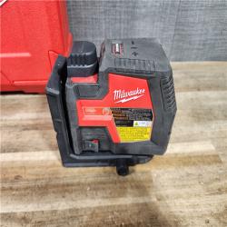 HOUSTON LOCATION - AS-IS Milwaukee 100 ft. REDLITHIUM Lithium-Ion USB Green Rechargeable Cross Line Laser Level Kit