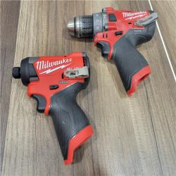 AS-IS Milwaukee 3497-22 12V Brushless Hammer Drill and Impact Driver Combo Kit