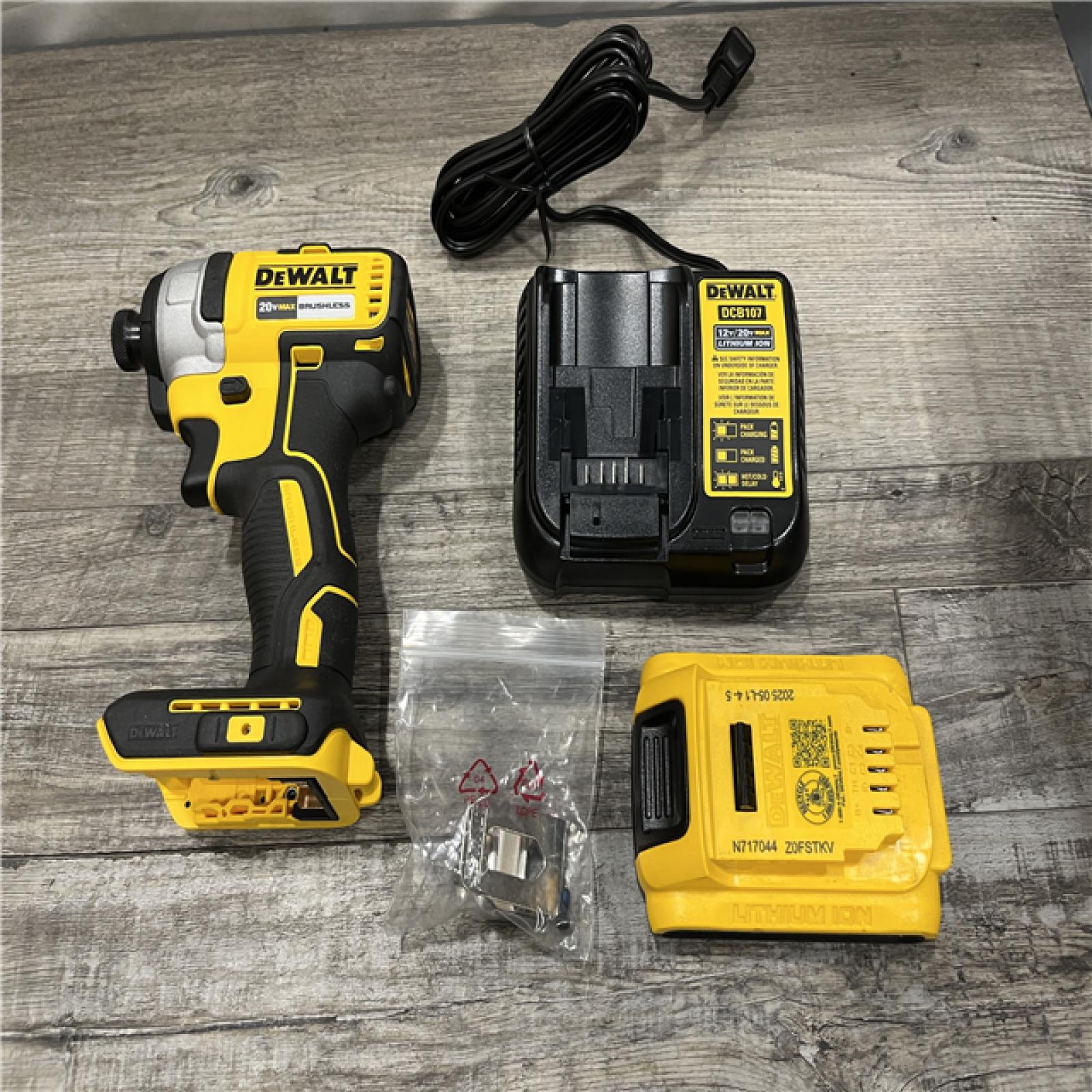 AS-IS DEWALT 20V MAX Lithium-Ion Brushless Cordless 1/4 in. Impact Driver Kit