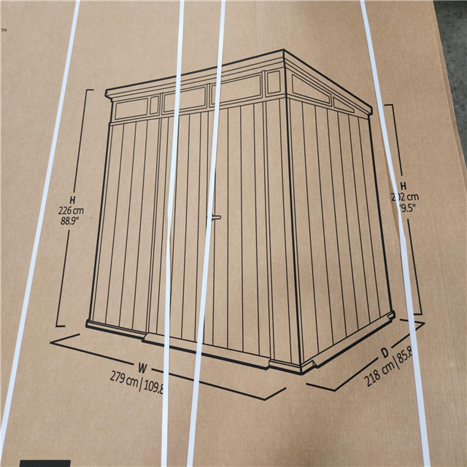 Phoenix Location NEW Keter Artisan 9 ft. W x 7 ft. D Grey Large Modern Durable Resin Plastic Storage Shed with Double Doors (64.9 sq. ft.)