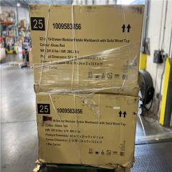 DALLAS LOCATION - Husky Modular Tool Storage 52 in. W x 20 in. D Standard Duty Red Mobile Workbench Cabinet 4 (UNITS)