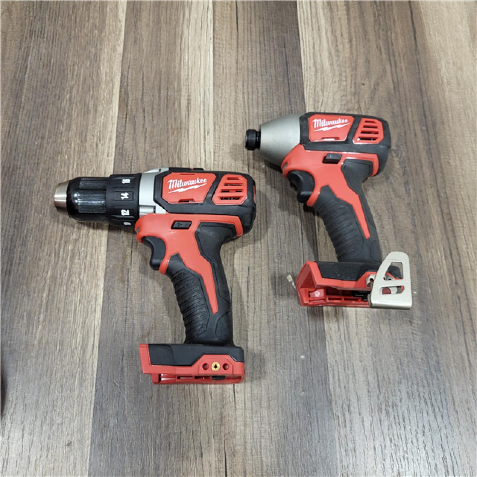 AS IS Milwaukee M18 18V Cordless Brushed 2 Tool Drill/Driver and Impact Driver Kit