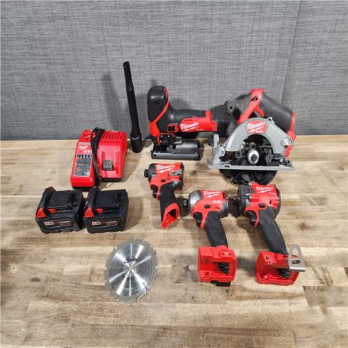 HOUSTON LOCATION - AS-IS Milwaukee 5 Tool Combo Kit W/ (2) Battery & Charger