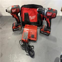 AS-IS - Milwaukee M18 18V Lithium-Ion Cordless Drill Driver/Impact Driver Combo Kit