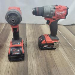 AS-IS  MILWAUKEE M18 FUEL 18V Lithium-Ion Brushless Cordless Hammer Drill and Impact Driver Combo Kit (2-Tool) with 2 Batteries