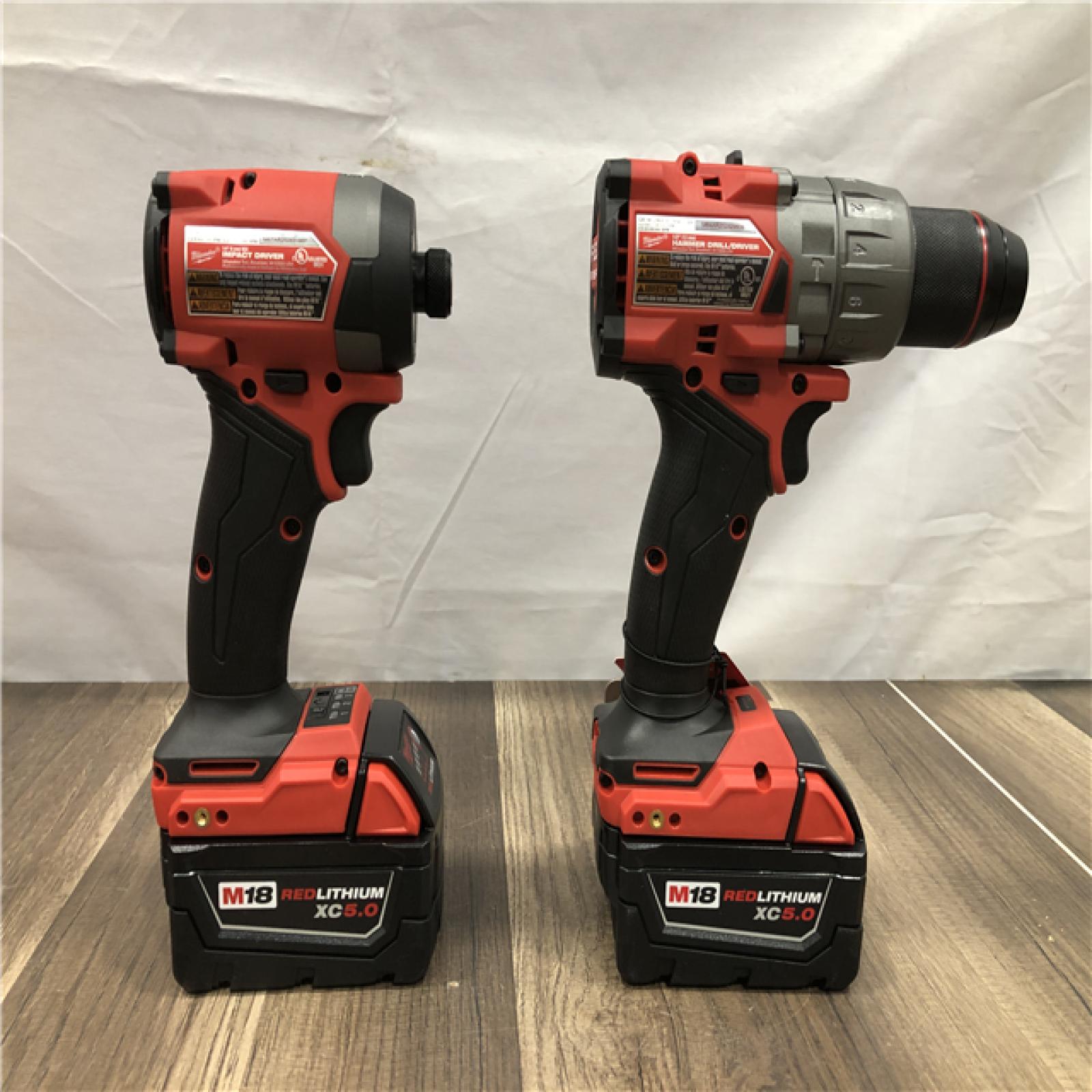 AS-IS Milwaukee FUEL 18V Lithium-Ion Brushless Cordless Hammer Drill and Impact Driver Combo Kit
