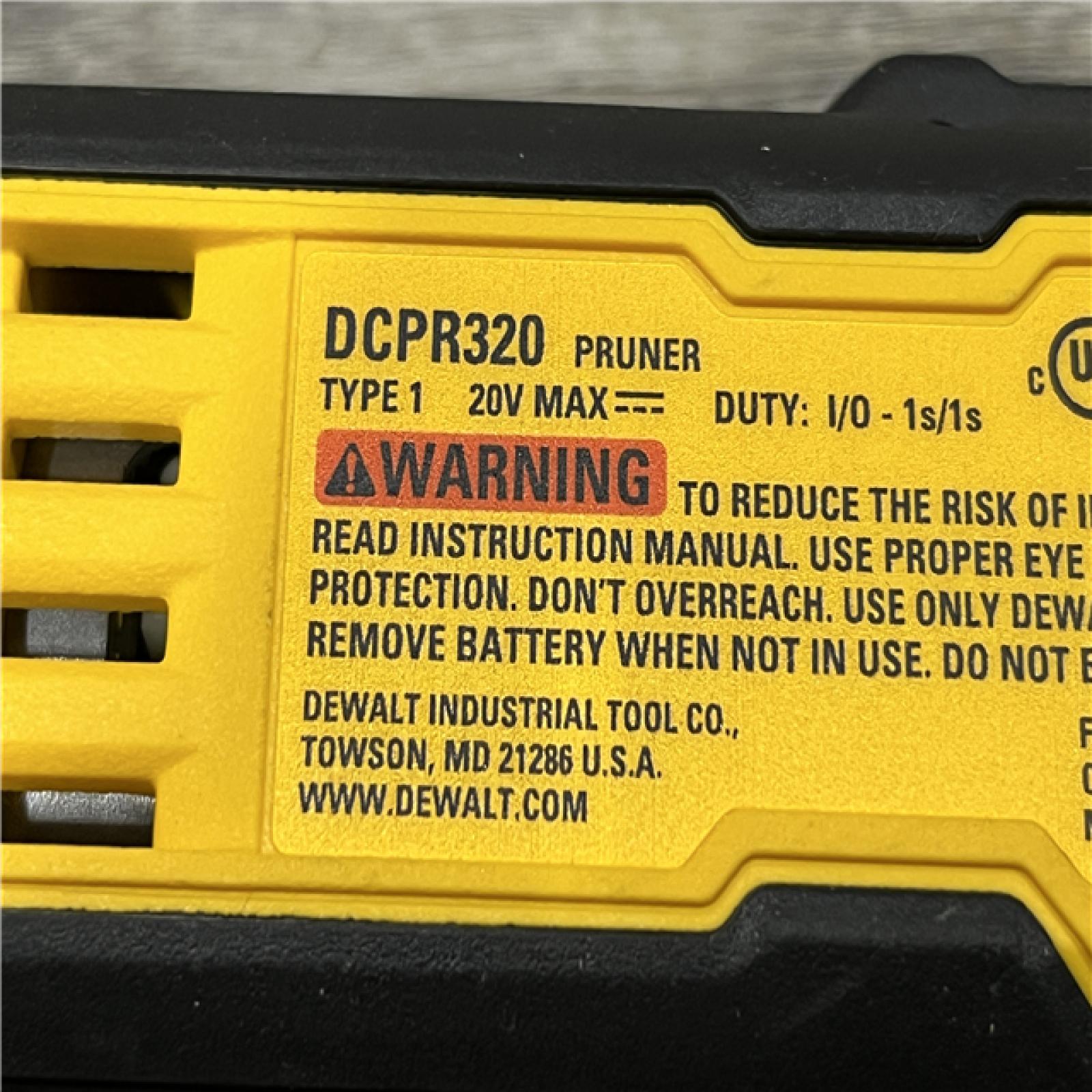 AS-IS DEWALT 20-Volt MAX 1 -1/2 in. Capacity Cordless Battery Powered Pruner (Tool Only)