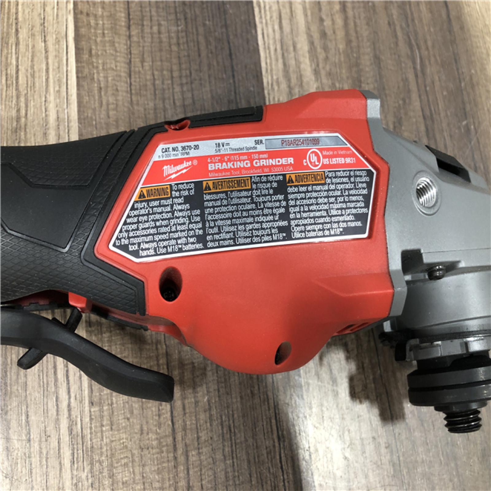 AS-IS Milwaukee FUEL 18-Volt Lithium-Ion Brushless Cordless 4-1/2 in./6 in. Braking Grinder with Paddle Switch (Tool-Only)