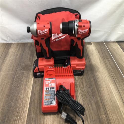 AS-IS Milwaukee  18V Lithium-Ion Brushless Cordless Compact Drill/Impact Combo Kit
