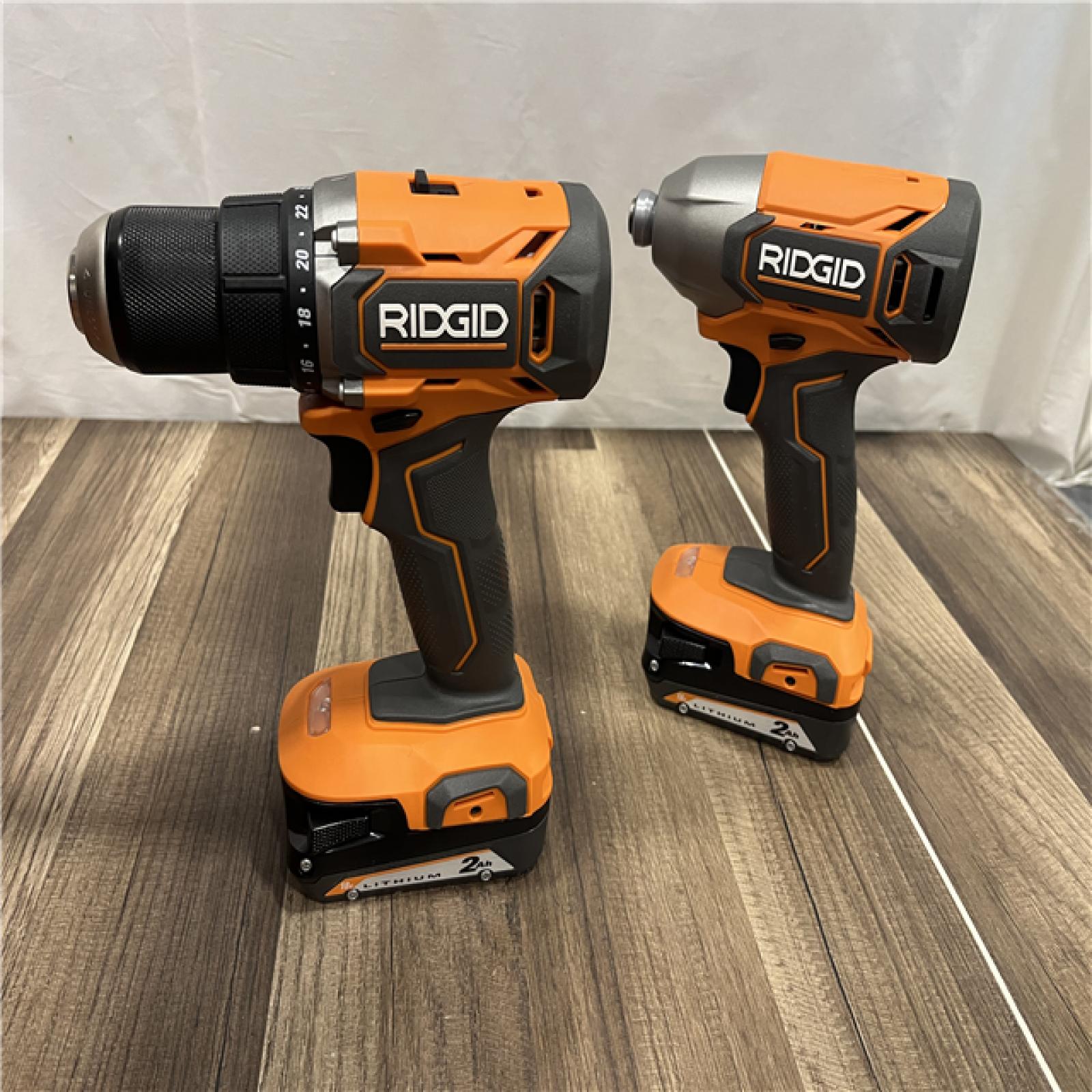GOOD RIDGID 18v 2 Tool Combo Kit 1/2 Drill/Driver 1/4 Impact Driver