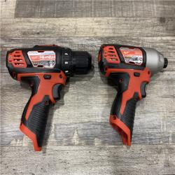 AS-IS Milwaukee 12V Lithium-Ion Cordless Drill Driver/Impact Driver Combo Kit