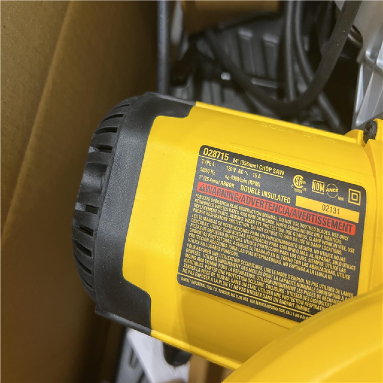 AS-IS DEWALT 15 Amp Corded 14 in. Cut-Off Chop Saw