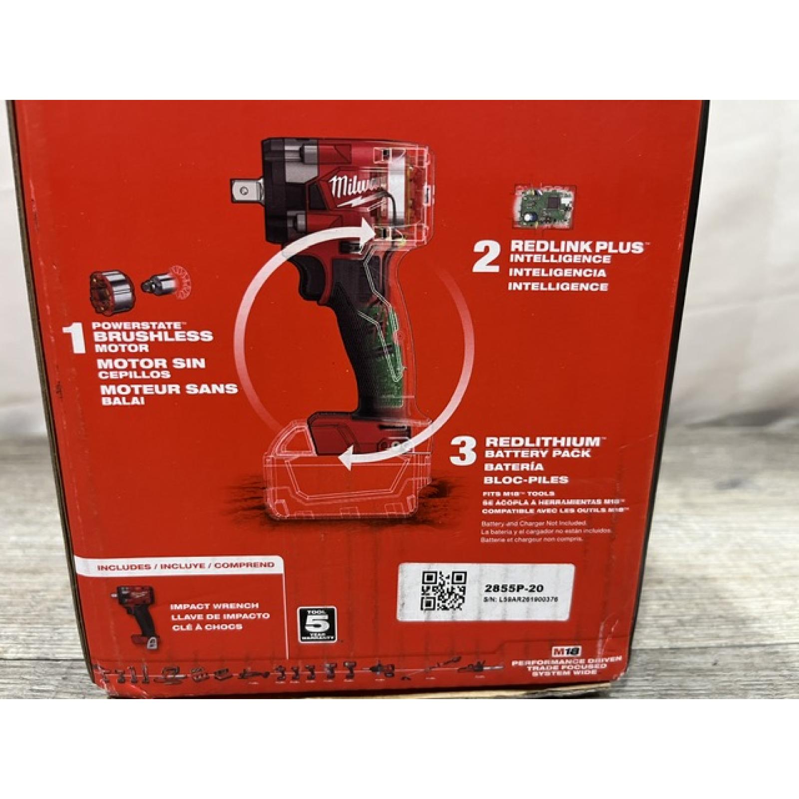 NEW - Milwaukee Cordless Compact Impact Wrench with Pin Detent (Tool-Only)