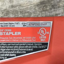 AS-IS Milwaukee 12-Volt Lithium-Ion Cordless 3/8 in. Crown Stapler (Tool-Only)