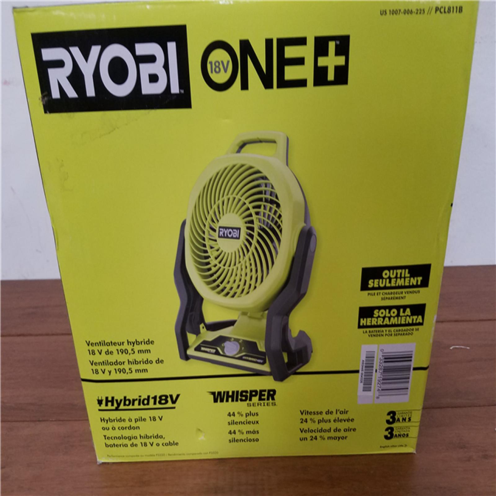 California NEW Ryobi One+ 18V Hybrid 7.5 Fan (Tool Only)