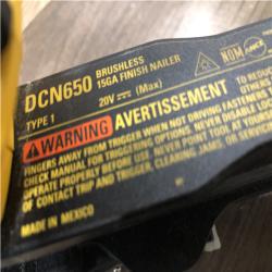 AS-IS DEWALT 20V MAX XR Lithium-Ion Cordless 15-Gauge Angled Finish Nailer (Tool Only)