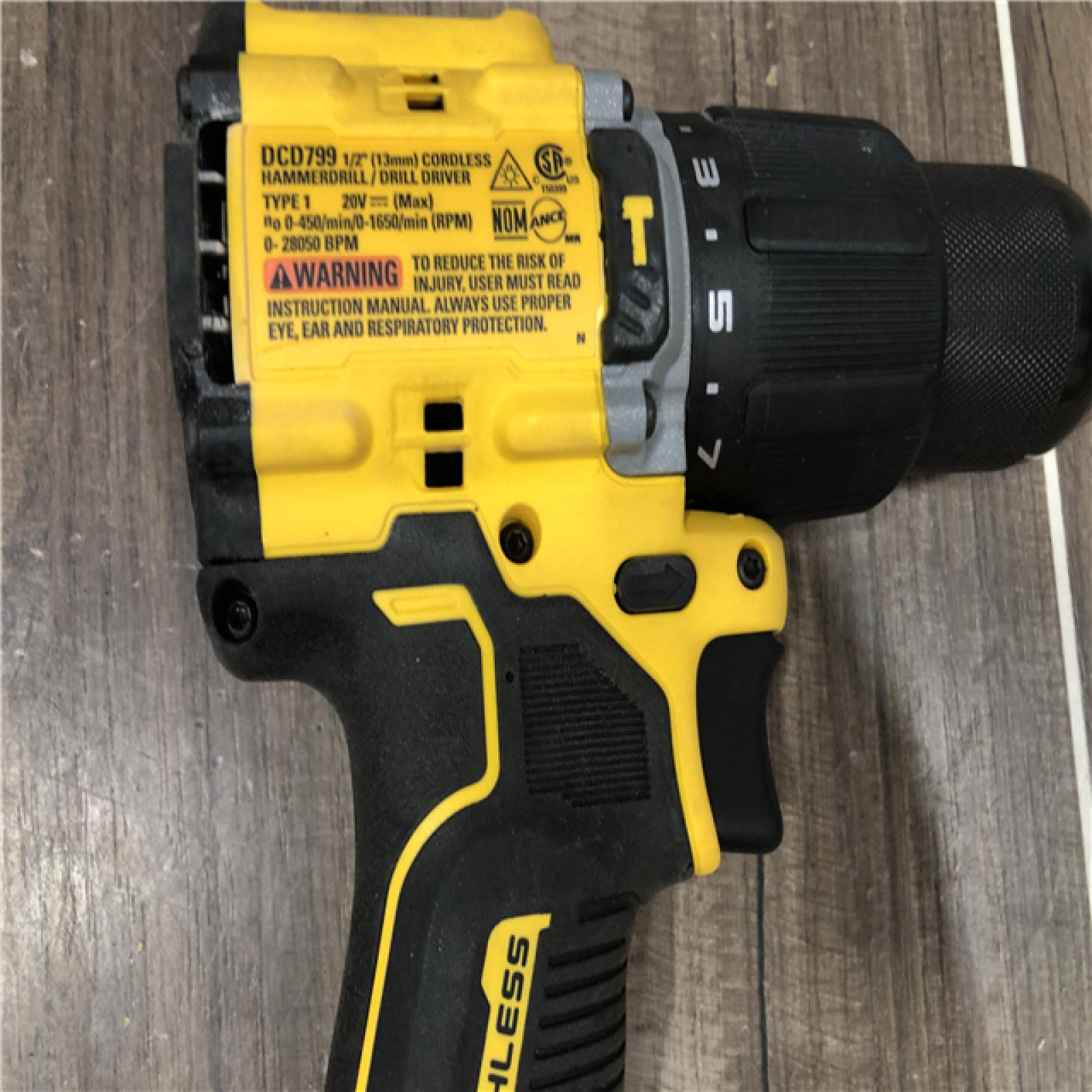 AS-IS DEWALT ATOMIC 20-Volt MAX Brushless Cordless 1/2 in. Hammer Drill (Tool-Only)