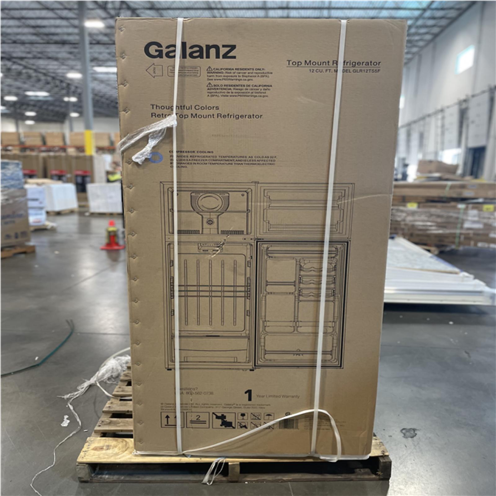 DALLAS LOCATION-Galanz 12 cu. ft. Top Freezer Refrigerator with Dual Door  Frost Free in Stainless Steel PALLET-(2 UNITS)