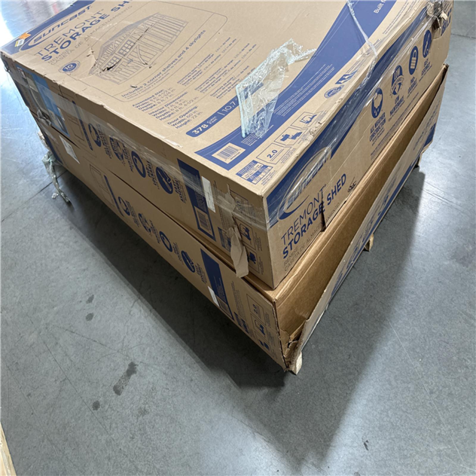 California AS-IS SUNCAST TREMONT Storage Shed (Box 1 & 2) Damaged Boxes