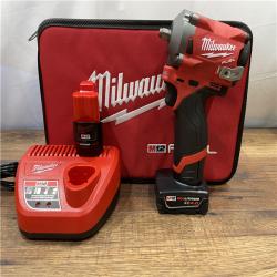 AS-IS Milwaukee 2554-22 M12 FUEL Stubby 3/8 in. Impact Wrench Kit (2 Ah/4 Ah)