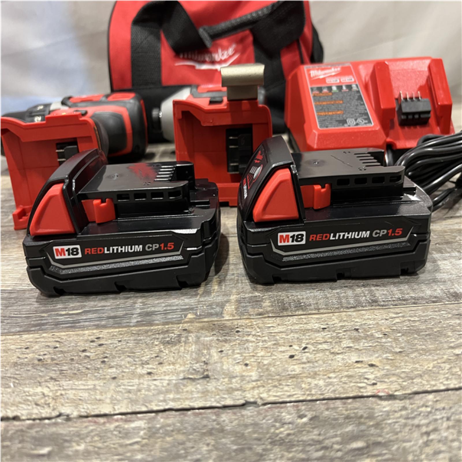 AS-IS Milwaukee 18V Lithium-Ion Cordless Drill Driver/Impact Driver Combo Kit