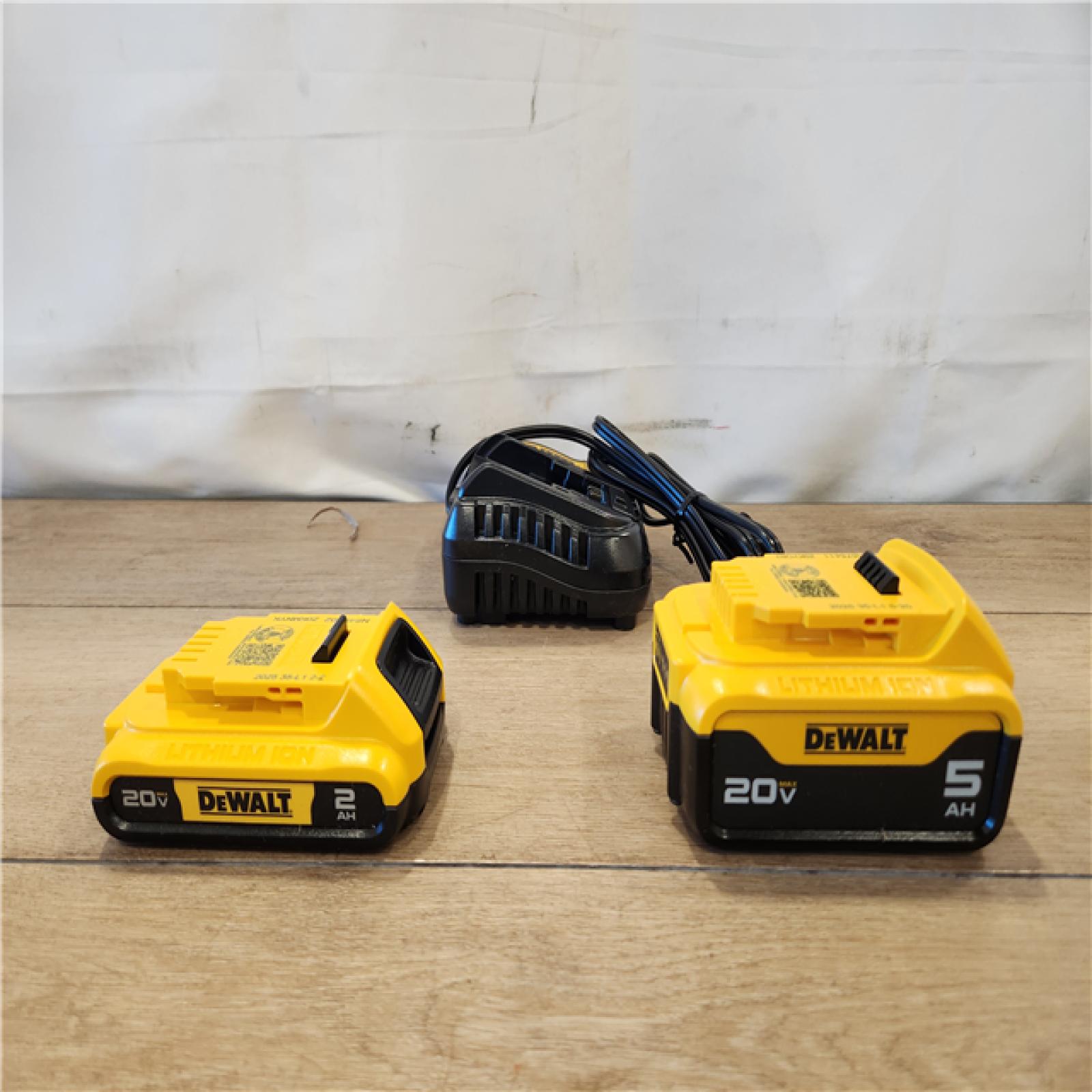 AS-IS- DEWALT 20V MAX Lithium-Ion Battery Kit with 5.0Ah and 2.0Ah Battery and Charger