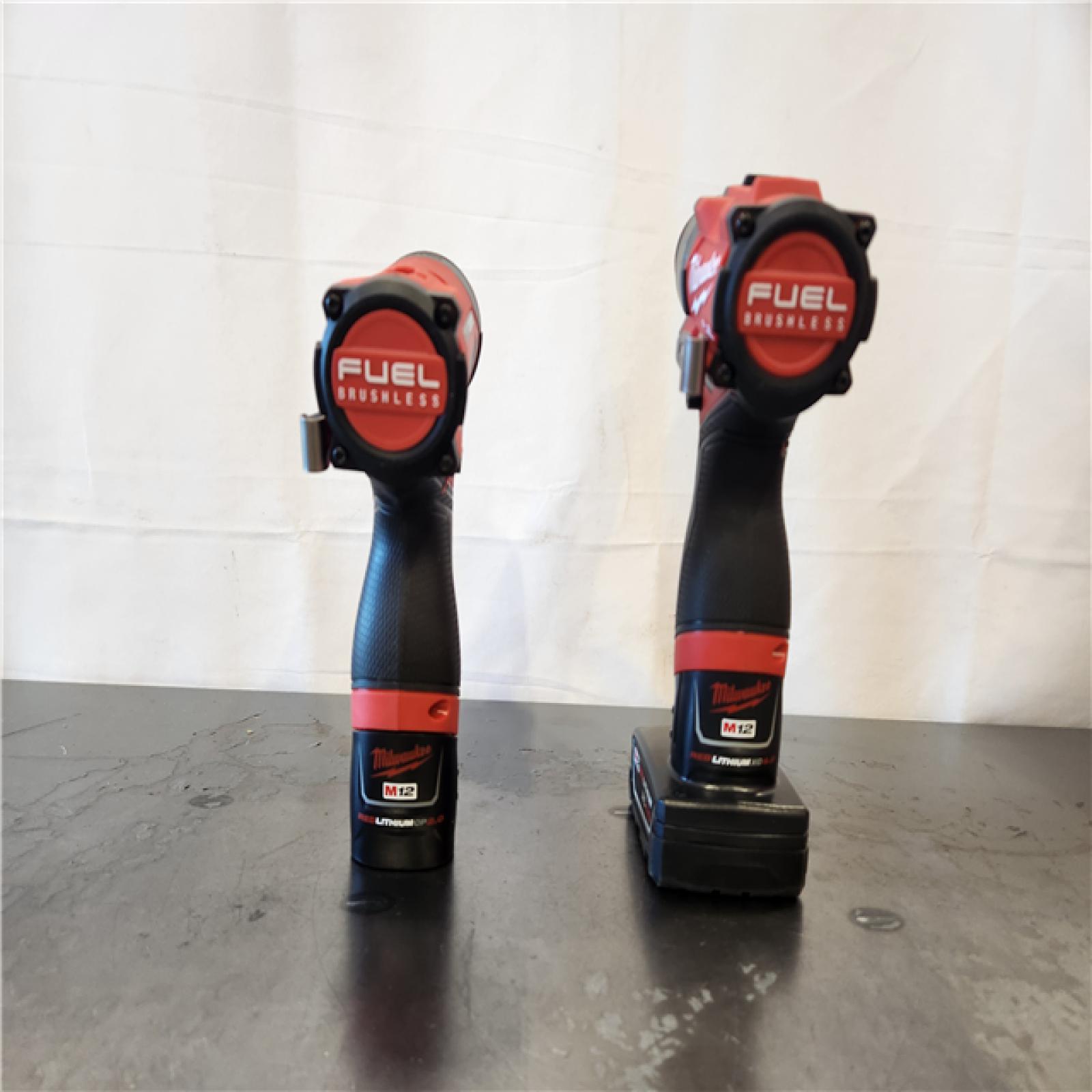 AS-IS- Milwaukee 3497-22 12V Brushless Hammer Drill and Impact Driver Combo Kit