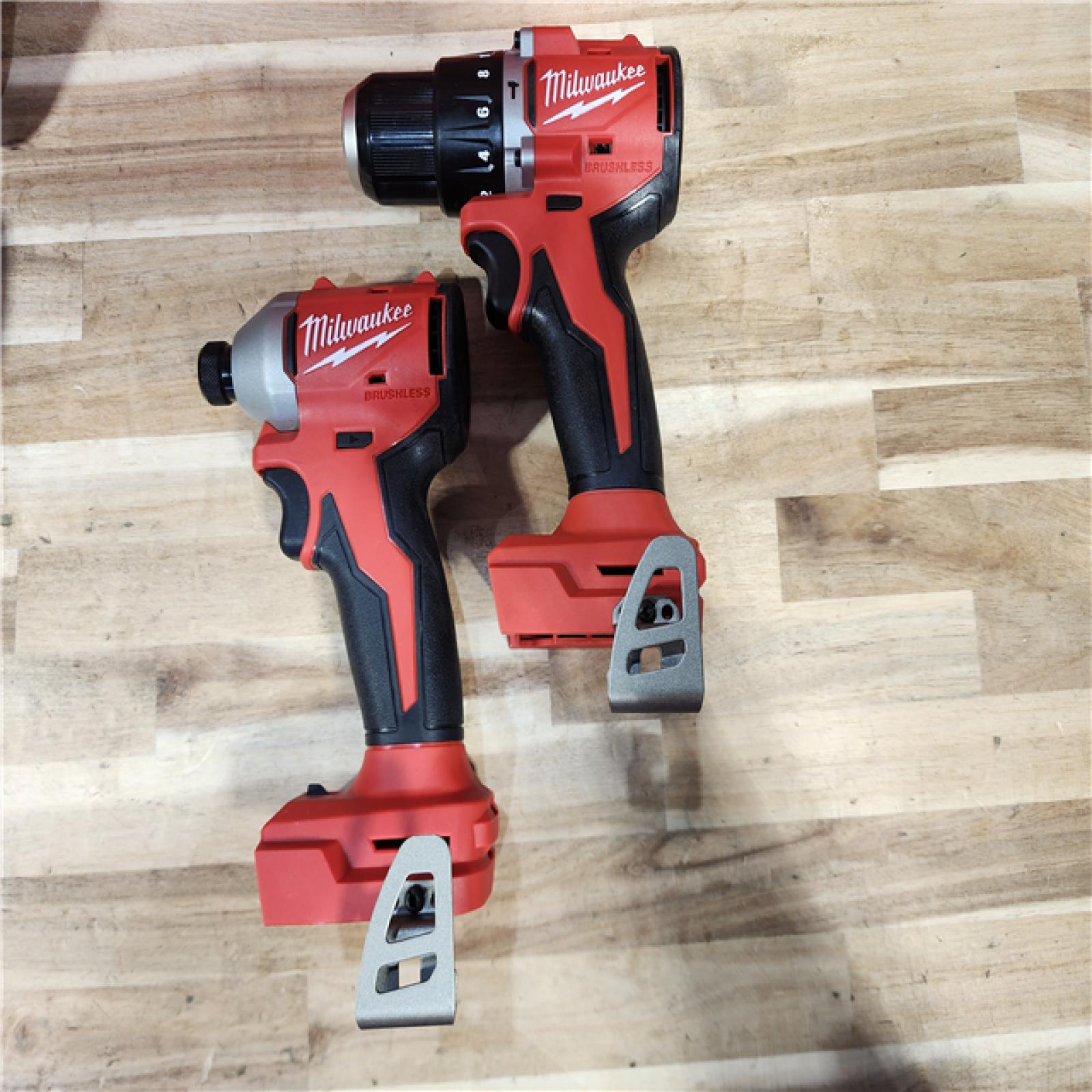 HOUSTON LOCATION - AS-IS Milwaukee 18-Volt Lithium-Ion Brushless Cordless Compact Hammer Drill/Impact Combo Kit