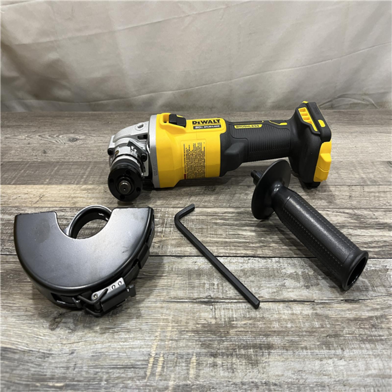 AS-IS DEWALT 20-Volt MAX Cordless Brushless 4-1/2 in. Angle Grinder with Slide Switch (Tool Only)
