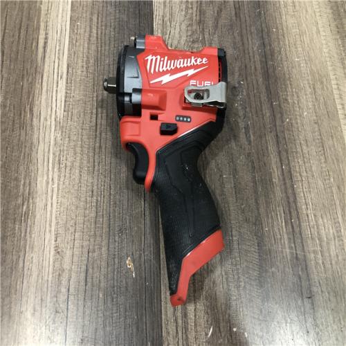 AS-IS Milwaukee  FUEL 12V Lithium-Ion Brushless Cordless Stubby 3/8 in. Impact Wrench (Tool-Only)