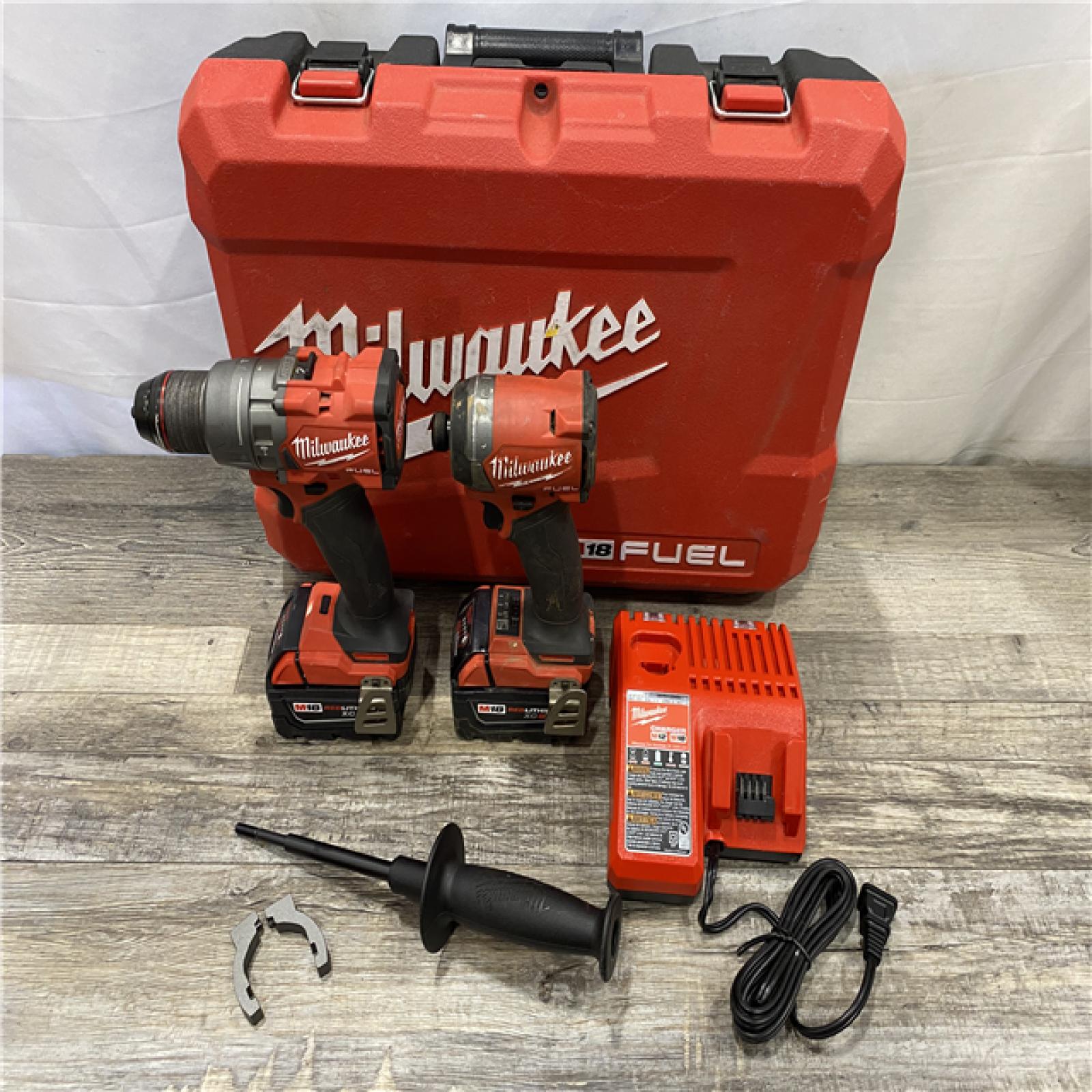 AS-IS Milwaukee FUEL 18V Lithium-Ion Brushless Cordless Hammer Drill and Impact Driver Combo Kit