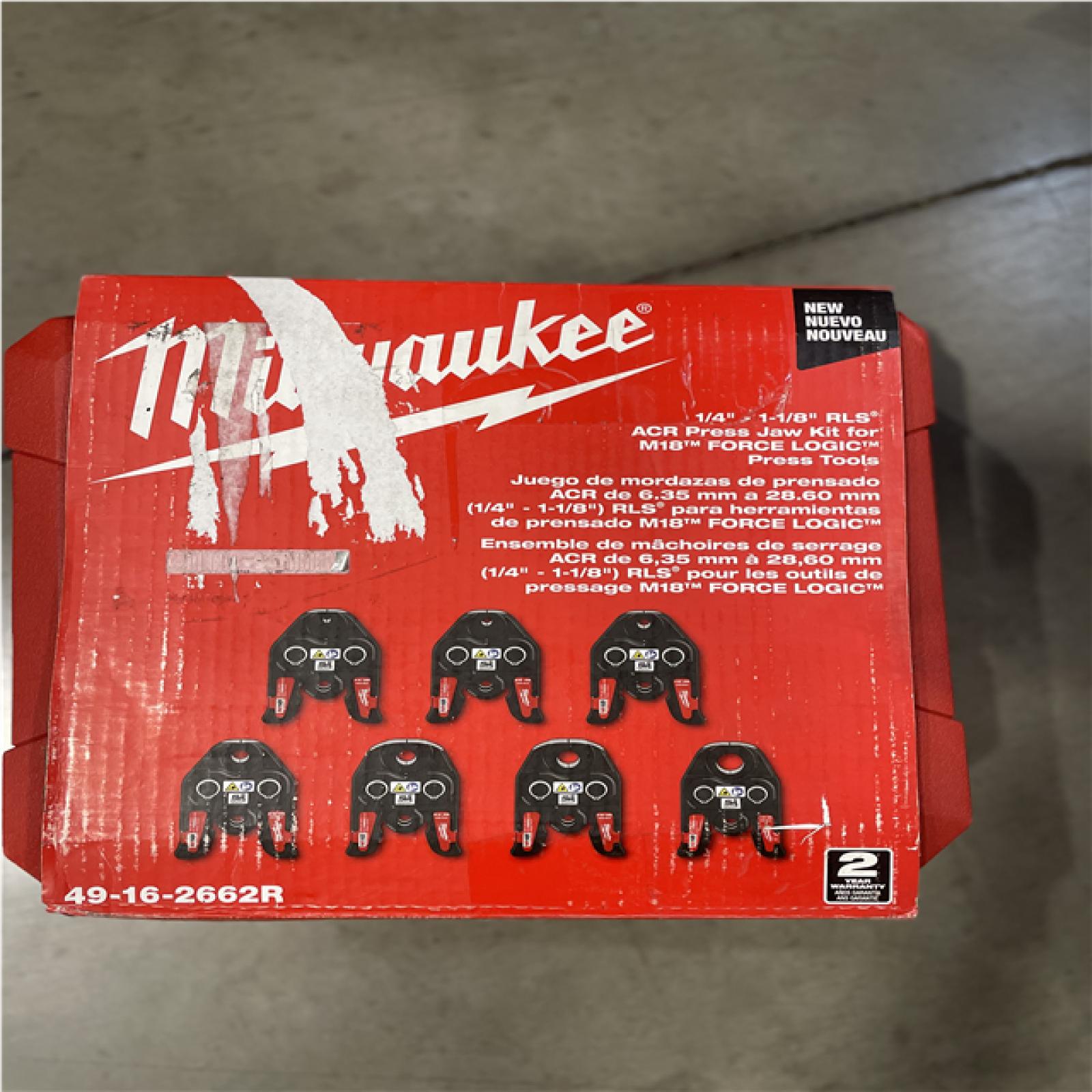 DALLAS LOCATION- AS-IS MILWAUKEE 1/4 in. - 1-1/8 in. RLS ACR Copper Press Jaw Kit for M18 FORCE LOGIC Press