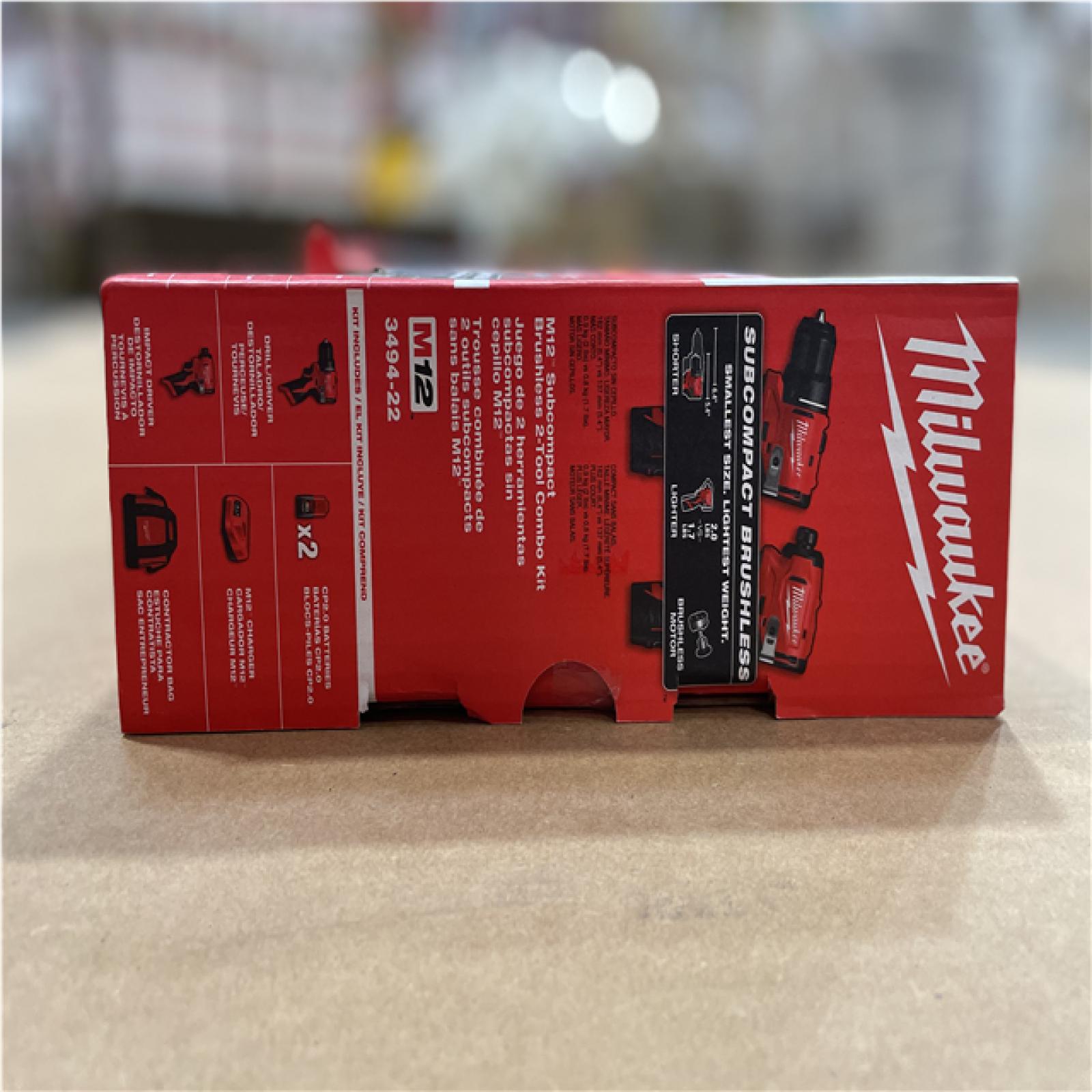 DALLAS LOCATION- M12 12-Volt Lithium-Ion Brushless Cordless Subcompact Drill and Impact Driver Combo Kit