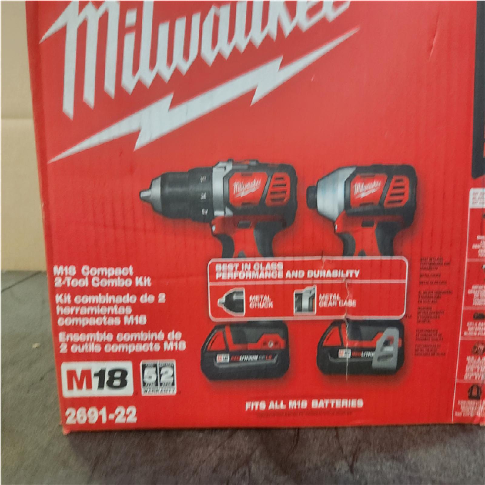 Phoenix NEW Milwaukee M18 18V Lithium-Ion Cordless Drill Driver/Impact Driver Combo Kit (2-Tool) W/ Two 1.5Ah Batteries  Charger Tool Bag