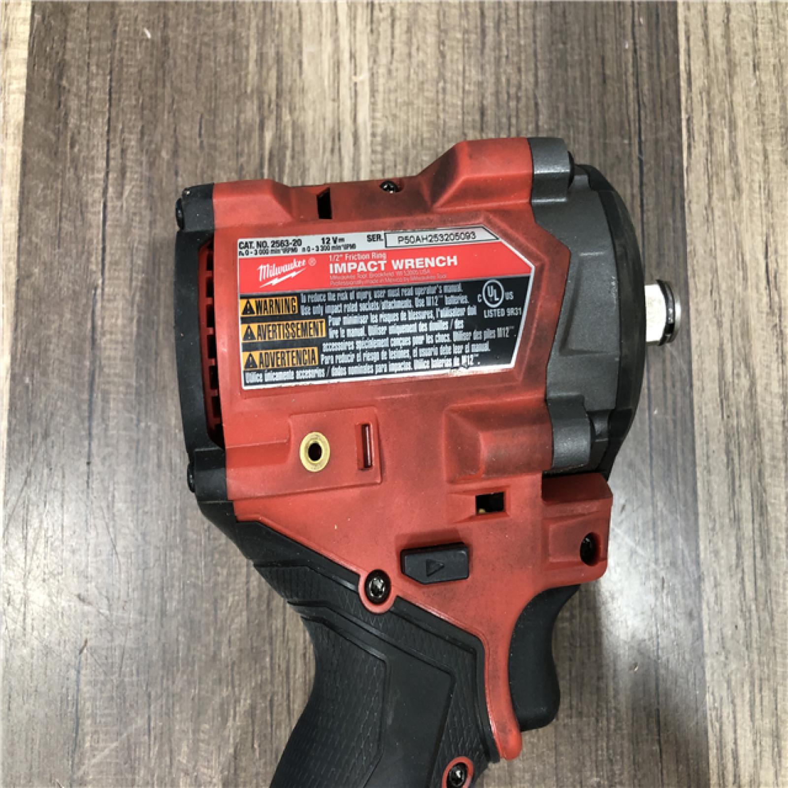 AS-IS Milwaukee FUEL 12V Lithium-Ion Brushless Cordless Stubby 1/2 in. Impact Wrench (Tool-Only)