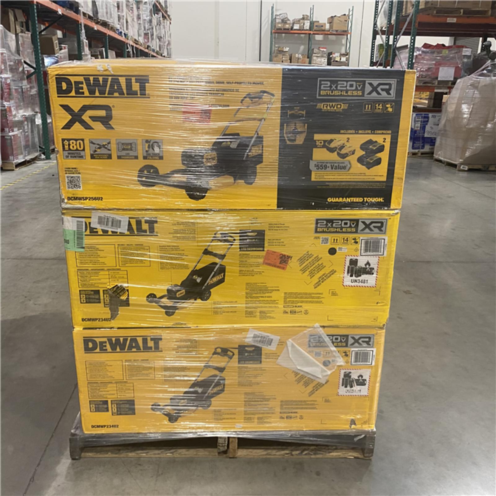 Dallas Location - As-Is DEWALT Lawn Mower Pallet
